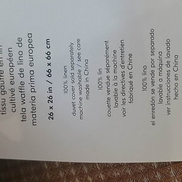 West Elm European Flax Linen Mini Waffle Euro Sham - Picture 4 of 5